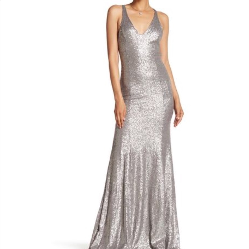 Jay Godfrey Silver sequin gown